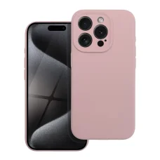 SILICONE 2mm tok IPHONE 15 Pro-hoz homok rózsaszín