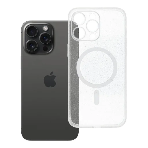 CLEAR MAG COVER tok kameravédelemmel, kompatibilis MagSafe-fel iPhone 15 Pro Max készülékhez, átlátszó csillogó - 4