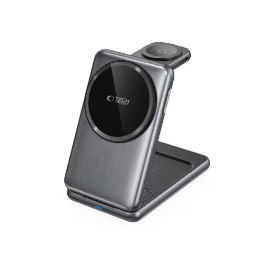 Tech-protect Qi15w-a42 3in1 Mágneses Magsafe Vezeték Nélküli Töltő űrszürke - 3
