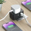 Wozinsky WUTWC utazó adapter univerzális 24W EU / US / AUS / UK / 2x USB-A - fekete - 13