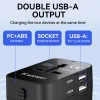 Wozinsky WUTWC utazó adapter univerzális 24W EU / US / AUS / UK / 2x USB-A - fekete - 8