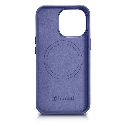 iCarer bőrtok eredeti bőrből iPhone 14 Pro Max világoslila (WMI14220708-LP) (MagSafe kompatibilis) tok - 4
