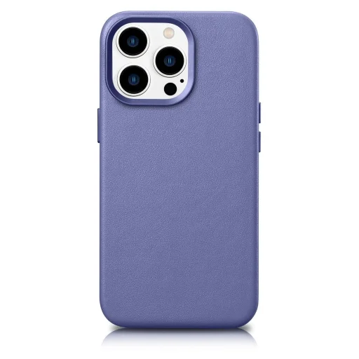 iCarer bőrtok eredeti bőrből iPhone 14 Pro Max világoslila (WMI14220708-LP) (MagSafe kompatibilis) tok - 1