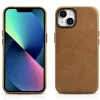 iCarer Oil Wax Prémium Bőr tok iPhone 14 Plus Mágneses Bőrtok MagSafe barna (WMI14220703-TN) tok thumbnail