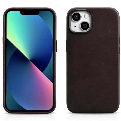 iCarer Oil Wax Prémium Bőr Tok iPhone 14 Plus Mágneses Bőr Tok MagSafe Barna (WMI14220703-BN) - 16