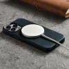 iCarer Oil Wax Prémium Bőrtok iPhone 14 Pro Max mágneses bőrtok MagSafe-fel sötétkék tok thumbnail