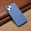 iCarer Litchi Prémium Bőr Tok iPhone 14 Mágneses Bőr Tok MagSafe-fel Világoskék (WMI14220709-LB) thumbnail