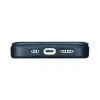 iCarer CE Oil Wax Premium bőr fliptok iPhone 14 Plus mágneses fliptok MagSafe kék (AKI14220707-BU) tok thumbnail