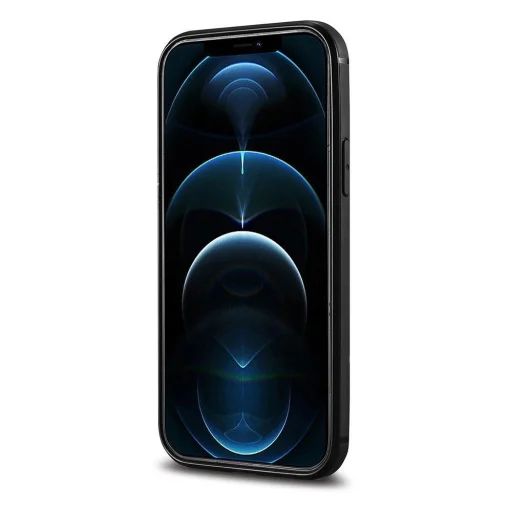 iCarer Leather Oil Wax tok, természetes bőrrel bevonva iPhone 12 Pro Max-hoz fekete (ALI1206-BK) tok - 6