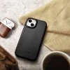 iCarer CE Oil Wax Prémium Bőr Fliptok iPhone 14 Plus MagSafe Fekete tok thumbnail