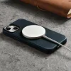 iCarer Oil Wax Prémium Bőr iPhone 14 Plus Fliptok Mágneses Bőr Tok MagSafe-funkcióval Sötétkék thumbnail