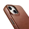 iCarer CE Oil Wax Prémium Bőr Fliptok iPhone 14 Plus mágneses tok MagSafe barna (AKI14220707-BN) tok thumbnail