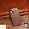 iCarer CE Oil Wax Prémium Bőr Fliptok iPhone 14 Plus mágneses tok MagSafe barna (AKI14220707-BN) tok thumbnail