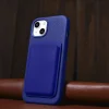 iCarer Litchi Prémium Bőr Tok iPhone 14 Plus Mágneses Bőr Tok MagSafe-szel Sötétkék thumbnail