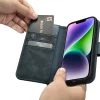 iCarer Oil Wax Wallet 2 az 1-ben iPhone 14 Plus bőr fliptok kék (WMI14220723-BU) tok thumbnail