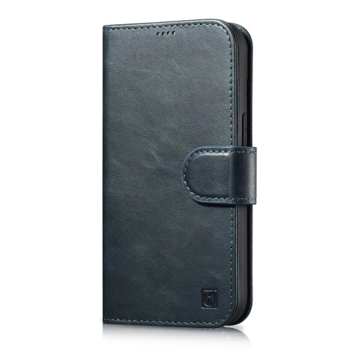 iCarer Oil Wax Wallet 2 az 1-ben iPhone 14 Plus bőr fliptok kék (WMI14220723-BU) tok - 1