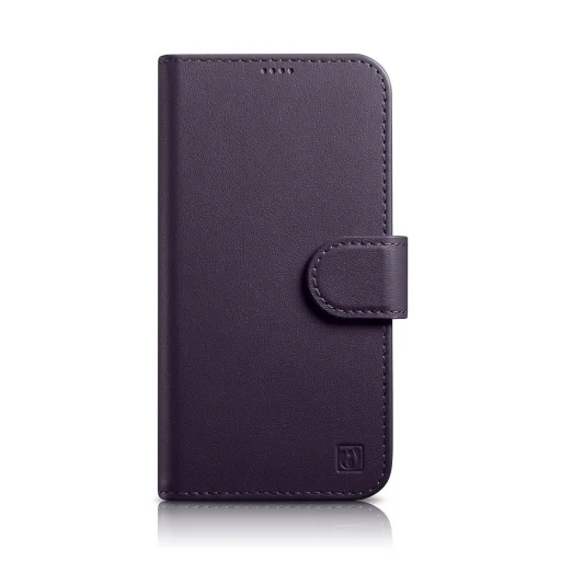 iCarer Wallet 2in1 tok iPhone 14 bőr fliptok Anti-RFID Sötét lila (WMI14220725-DP) - 1