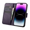 iCarer Wallet Case 2in1 Cover iPhone 14 Pro Anti-RFID bőr fliptok Sötét Lila tok - 2