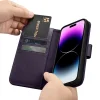 iCarer Wallet Case 2in1 Cover iPhone 14 Pro Anti-RFID bőr fliptok Sötét Lila tok - 9