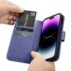 iCarer Wallet Case 2in1 Bőr Fliptok iPhone 14 Pro Max, bőr, Anti-RFID, Világos lila tok thumbnail