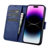 iCarer Wallet Case 2in1 bőrtok iPhone 14 Pro fliptok Anti-RFID kék (WMI14220726-BU) tok thumbnail