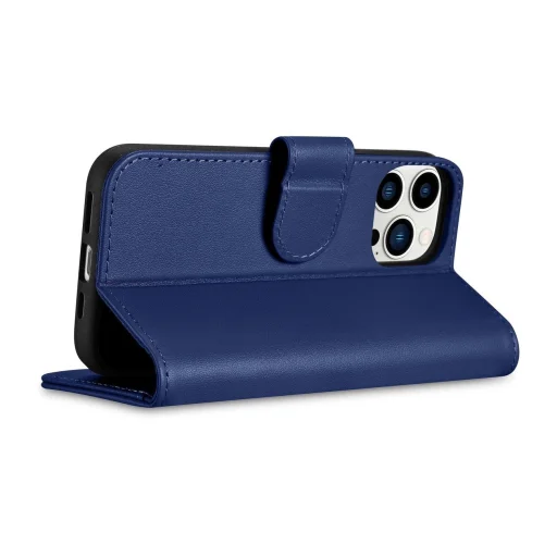 iCarer Wallet Case 2in1 bőrtok iPhone 14 Pro fliptok Anti-RFID kék (WMI14220726-BU) tok - 8