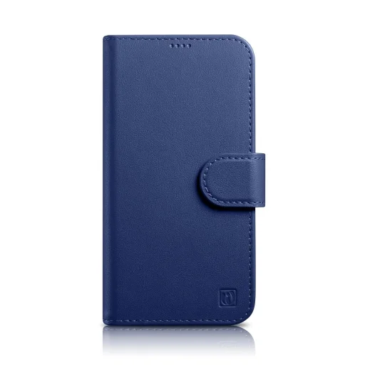 iCarer Wallet Case 2in1 bőrtok iPhone 14 Pro fliptok Anti-RFID kék (WMI14220726-BU) tok - 1