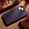 iCarer Bőr Tok iPhone 14 Dark Purple (WMI14220705-DP) (MagSafe Kompatibilis) tok thumbnail
