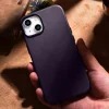 iCarer Bőr Tok iPhone 14 Dark Purple (WMI14220705-DP) (MagSafe Kompatibilis) tok thumbnail