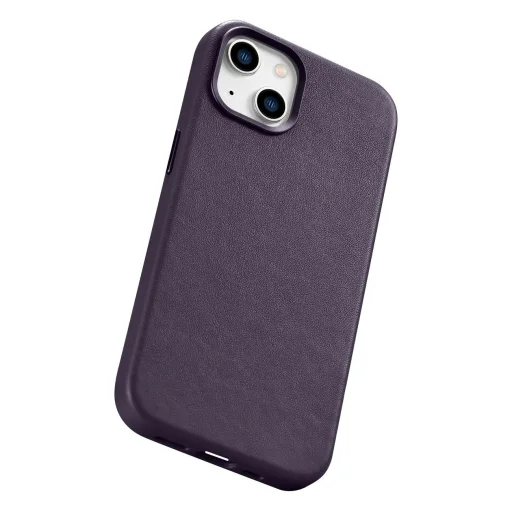 iCarer Bőr Tok iPhone 14 Dark Purple (WMI14220705-DP) (MagSafe Kompatibilis) tok - 12