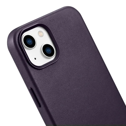 iCarer Bőr Tok iPhone 14 Dark Purple (WMI14220705-DP) (MagSafe Kompatibilis) tok - 9