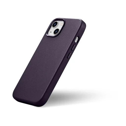 iCarer Bőr Tok iPhone 14 Dark Purple (WMI14220705-DP) (MagSafe Kompatibilis) tok - 8