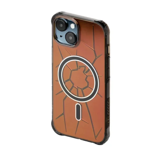 MagSafe Kingxbar PQY Crack Series szilikon tok iPhone 15 - fekete tok - 1