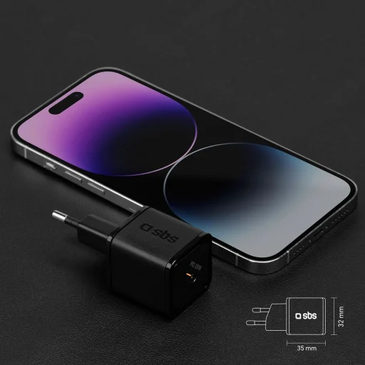 20W GaN Akkumulátor Töltő - Ultra gyors töltés Power Delivery-vel Fekete - 8