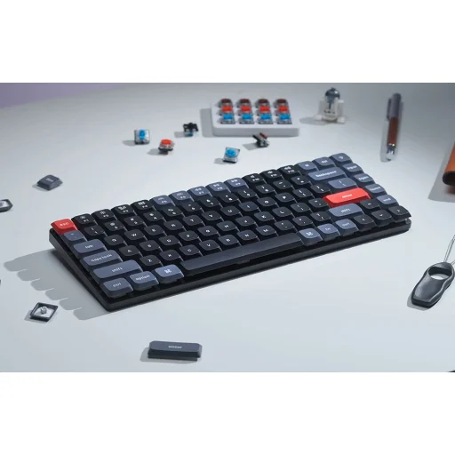 Vezeték nélküli mechanikus billentyűzet Keychron K3 Pro QMK/VIA Fehér háttérvilágítás Barna Kapcsoló (fekete) - 3