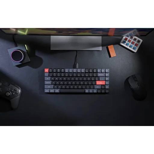 Vezeték nélküli mechanikus billentyűzet Keychron K3 Pro QMK/VIA Fehér háttérvilágítás Barna Kapcsoló (fekete) - 4