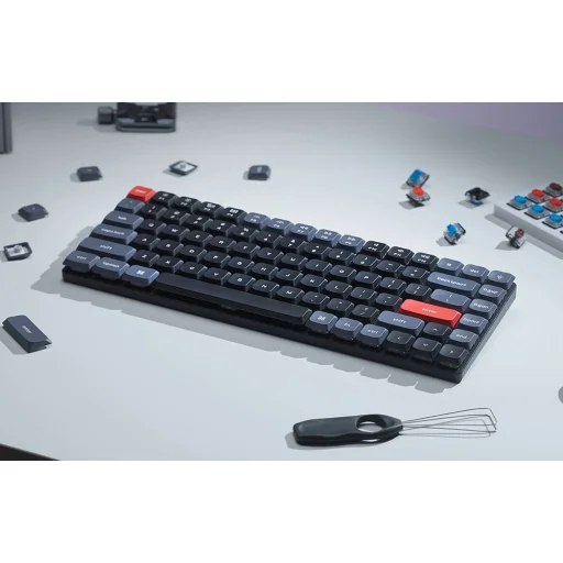 Vezeték nélküli mechanikus billentyűzet Keychron K3 Pro QMK/VIA Fehér háttérvilágítás Barna Kapcsoló (fekete) - 7