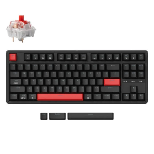  Vezetékes Mechanikus Billentyűzet Keychron C3 Pro Piros Háttérvilágítás Piros Kapcsoló (fekete) - 2