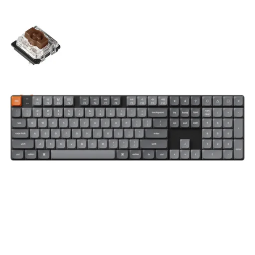 Keychron K5 Max QMK/VIA Fehér háttérvilágítás Alacsony profilú Barna Kapcsoló mechanikus billentyűzet - 2