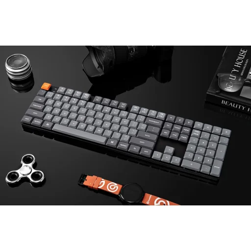 Keychron K5 Max QMK/VIA Fehér háttérvilágítás Alacsony profilú Barna Kapcsoló mechanikus billentyűzet - 10