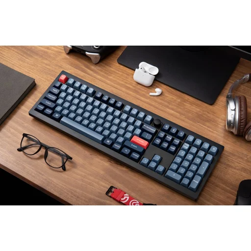 Vezeték nélküli egyedi mechanikus billentyűzet Keychron V6 Max QMK/VIA RGB Gomb Barebone Kapcsoló (fekete) - 4