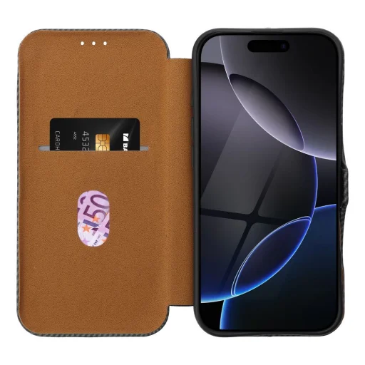 FOLIO oldalsó mágneses fliptok iPhone 16 Plus szürke tok - 3