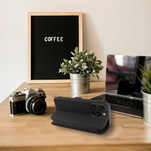 FOLIO Side Magnet fliptok Samsung S25-höz fekete - 3