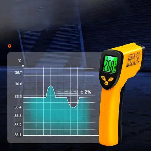 Infravörös lézeres hőmérő (550°C-ig) RC-K-1397 sárga fekete - 11