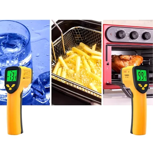 Infravörös lézeres hőmérő (550°C-ig) RC-K-1397 sárga fekete - 5