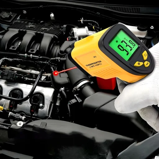 Infravörös lézeres hőmérő (550°C-ig) RC-K-1397 sárga fekete - 8