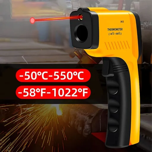 Infravörös lézeres hőmérő (550°C-ig) RC-K-1397 sárga fekete - 2