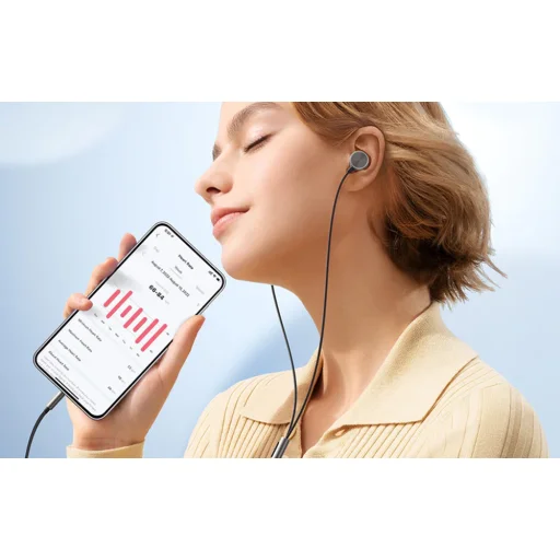 Joyroom Vezetékes Fülhallgató, Fülbe helyezhető fejhallgató távirányítóval és mikrofonnal, 3.5mm Jack, Sötétszürke (JR-EW03) - 2