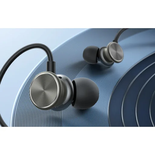 Joyroom Vezetékes Fülhallgató, Fülbe helyezhető fejhallgató távirányítóval és mikrofonnal, 3.5mm Jack, Sötétszürke (JR-EW03) - 3