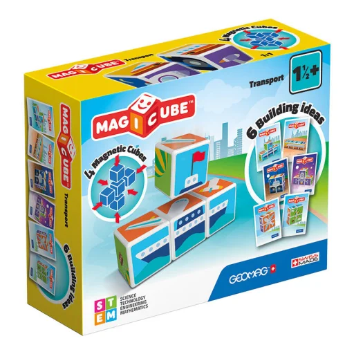  GEOMAG Magicube Nyomtatott Szállító mágneses blokkok + kártyák 7 elemes GEO-122 - 1